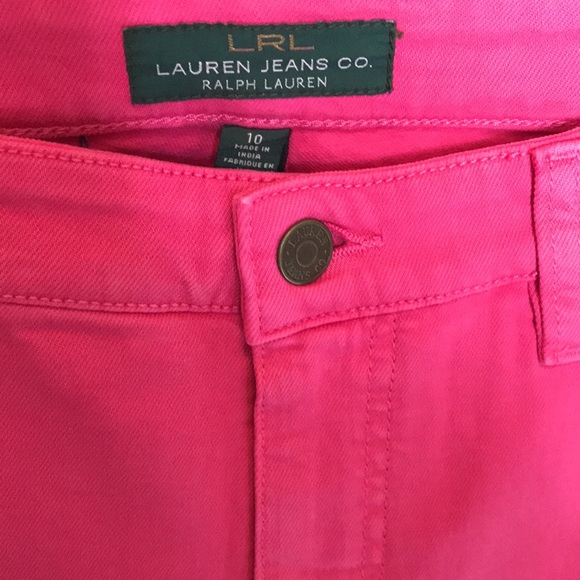 🚨B2G1 New LAUREN JEANS RALPH LAUREN Pink size 10 Crop Jeans - Picture 5 of 10